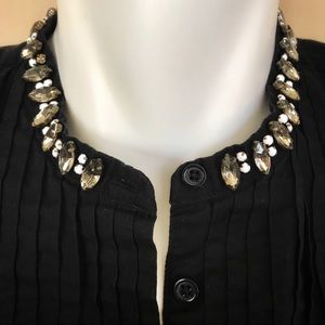 J. CREW Jewel Embellished Rhinestones Top 0